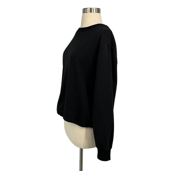 Varley Weston Sweatshirt Size S Black Open Back Long Sleeve Pullover Drawcord - Picture 4 of 10
